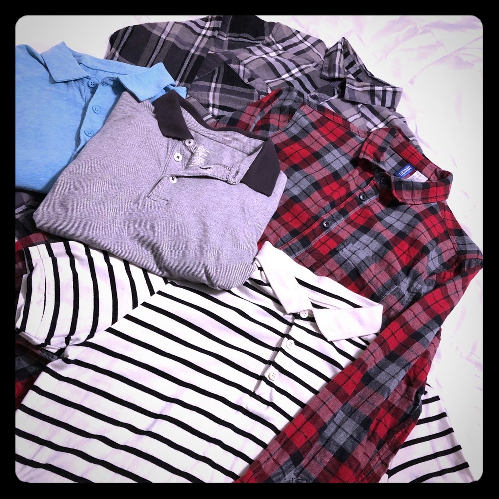 H&M Short Sleeve Collard / Long Sleeve Flannel.